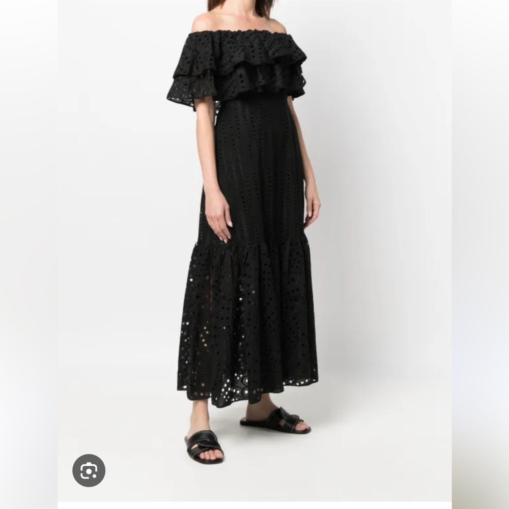 Charo Ruiz Isabella Off The Shoulder Black Dress - Size Large